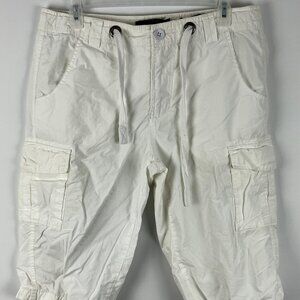 Le 31 by Simons Shorts Cargo Size 31 Stretch Inseam 15in Rise 10in White Cotton